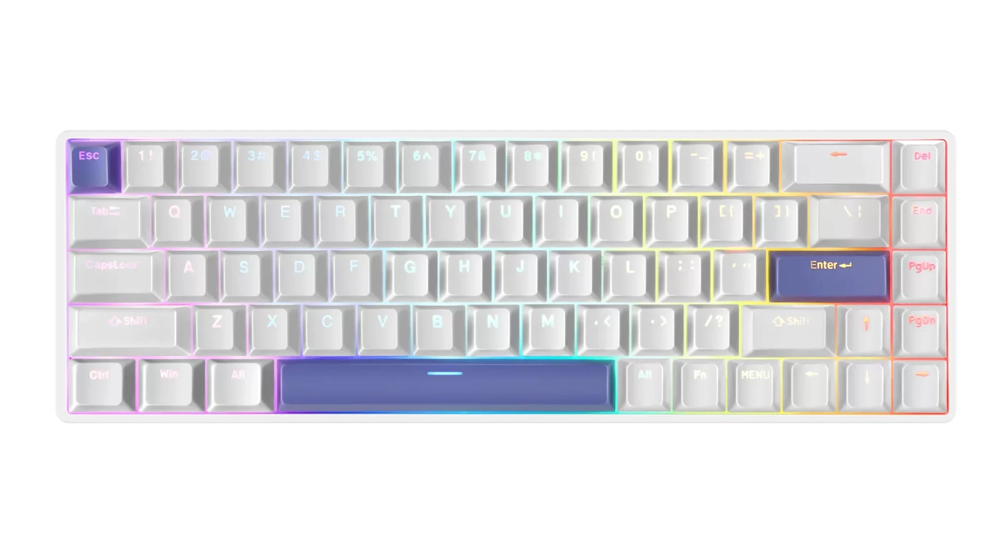 DrunkDeer A75【ルブ済】white ホワイト PBTキーキャップ付き - PC周辺機器